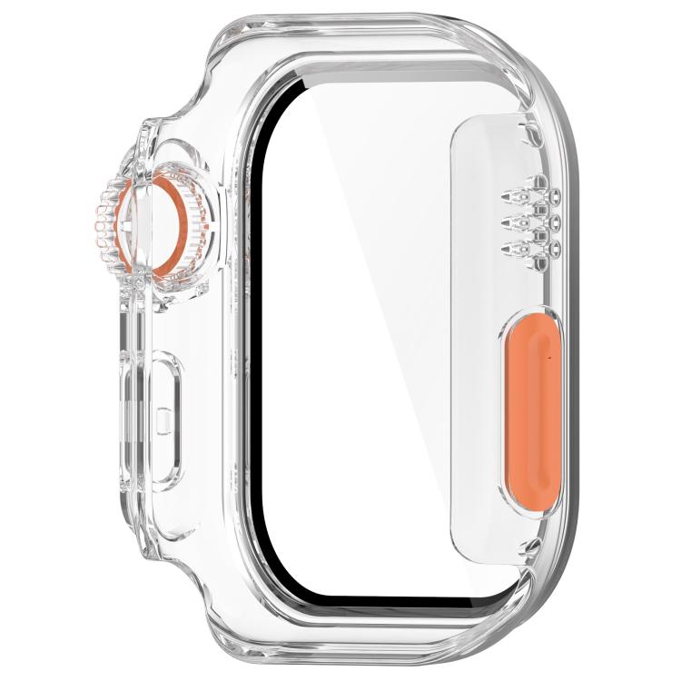 For Apple Watch Series 11 / 10 42mm Change to Ultra 49mm Tempered Film Integrated PC Button Watch Case