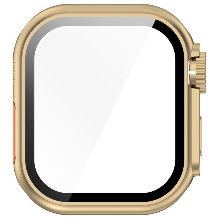 For Apple Watch Series 11 / 10 42mm Change to Ultra 49mm Tempered Film Integrated PC Button Watch Case