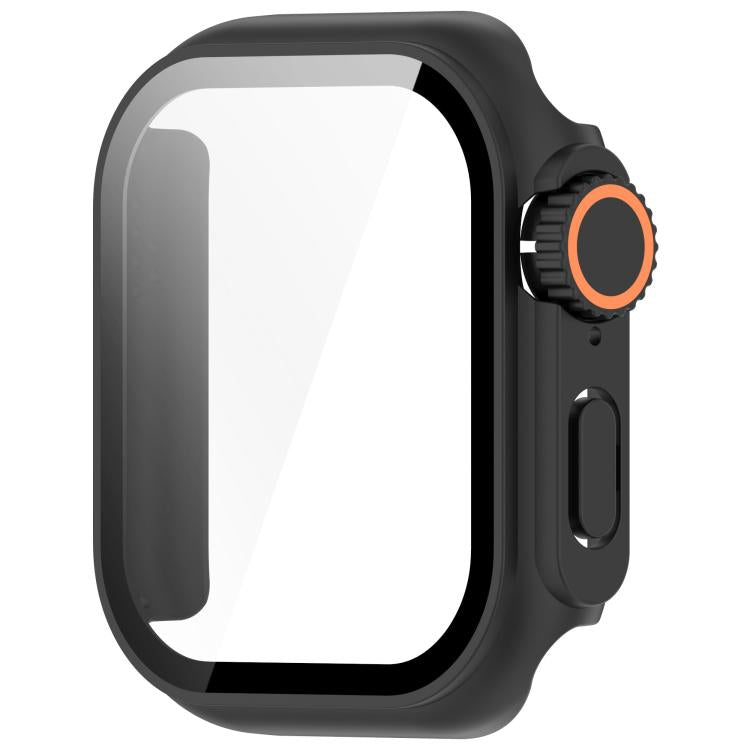 For Apple Watch Series 11 / 10 46mm Change to Ultra 49mm Tempered Film Integrated PC Button Watch Case