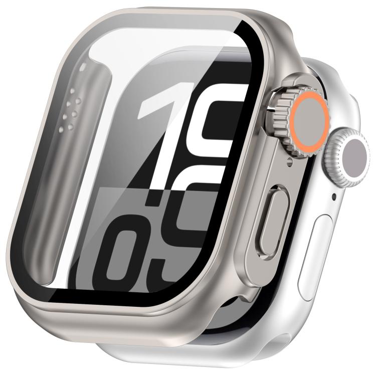 For Apple Watch Series 11 / 10 46mm Change to Ultra 49mm Tempered Film Integrated PC Button Watch Case