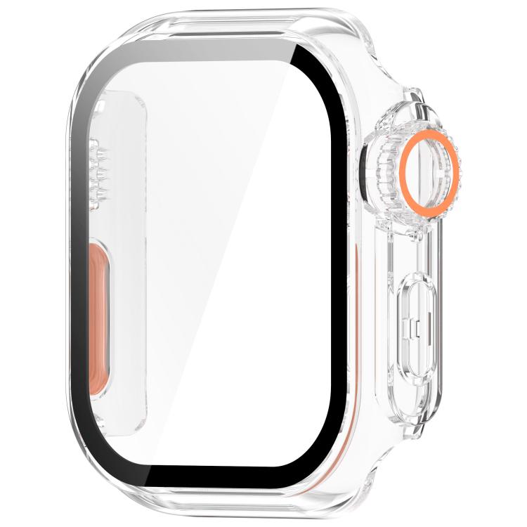 For Apple Watch Series 9 / 8 / 7 45mm Change to Ultra 49mm Tempered Film Integrated PC Button Watch Case
