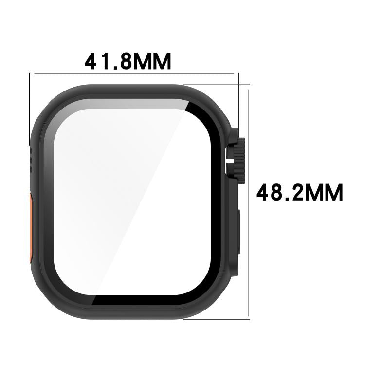 For Apple Watch Series 9 / 8 / 7 45mm Change to Ultra 49mm Tempered Film Integrated PC Button Watch Case