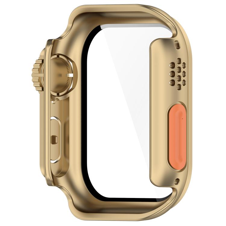 For Apple Watch Series 9 / 8 / 7 45mm Change to Ultra 49mm Tempered Film Integrated PC Button Watch Case
