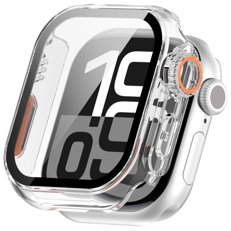 For Apple Watch Series 6 / 5 / 4 & SE 44mm Change to Ultra 49mm Tempered Film Integrated PC Button Watch Case