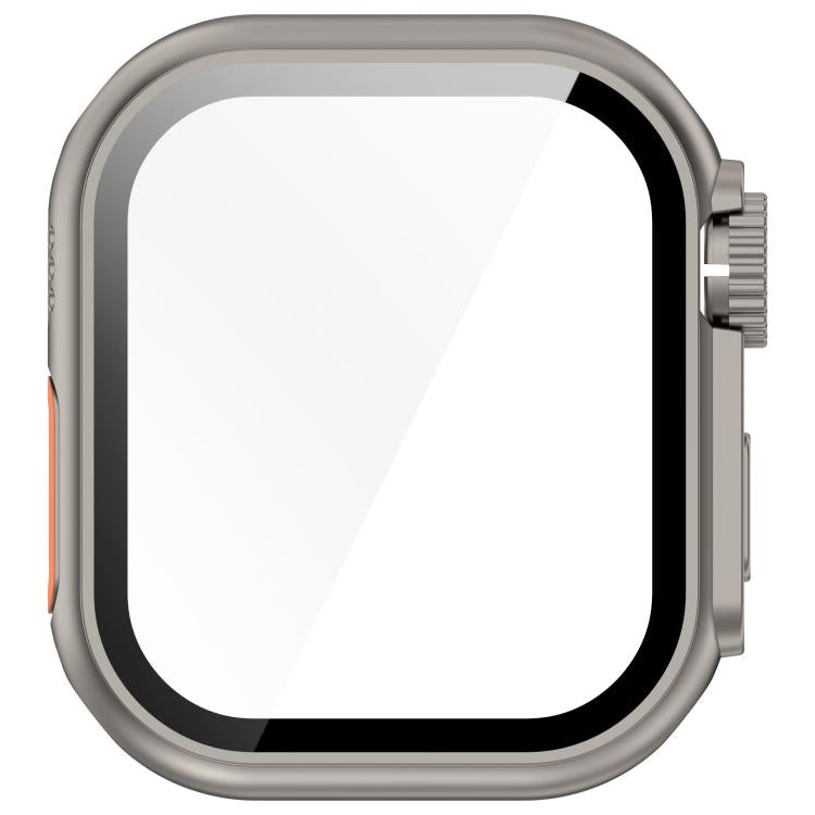 For Apple Watch Series 9 / 8 / 7 41mm Change to Ultra 49mm Tempered Film Integrated PC Button Watch Case