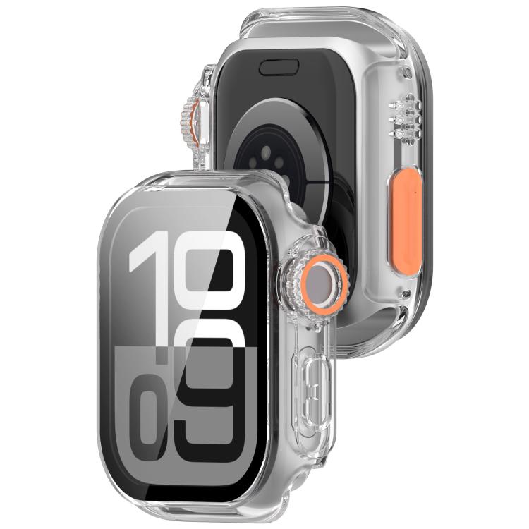 For Apple Watch Series 9 / 8 / 7 41mm Change to Ultra 49mm Tempered Film Integrated PC Button Watch Case