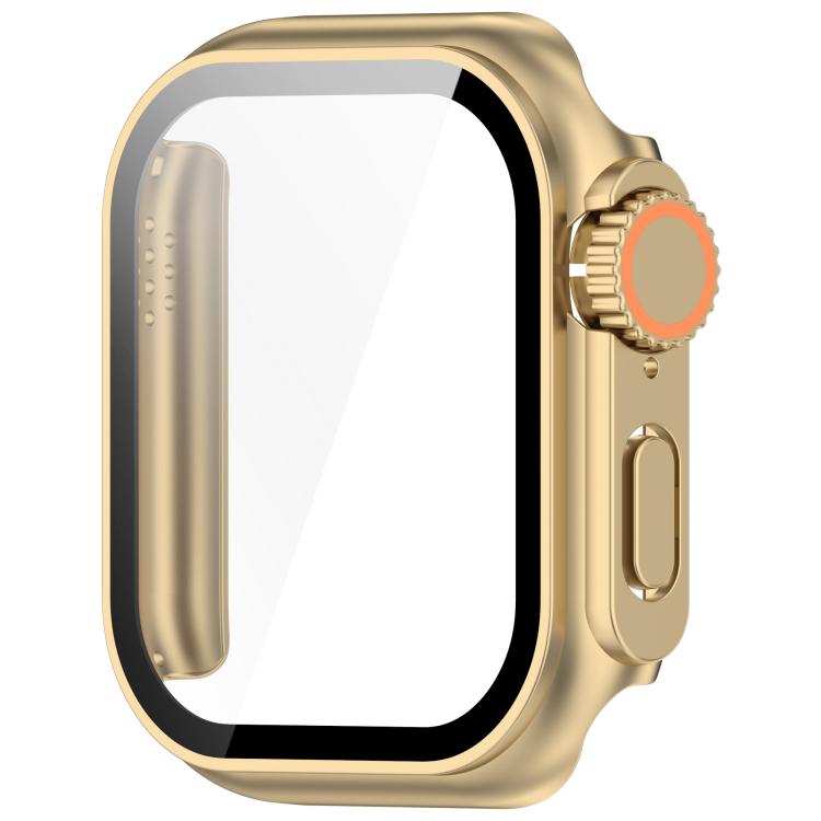 For Apple Watch Series 6 / 5 / 4 & SE 40mm Change to Ultra 49mm Tempered Film Integrated PC Button Watch Case