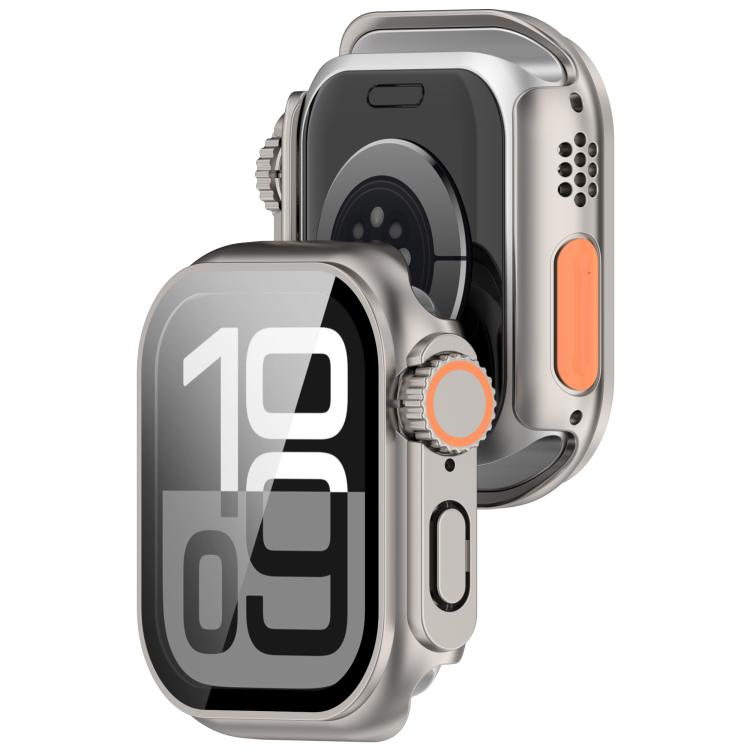 For Apple Watch Series 6 / 5 / 4 & SE 40mm Change to Ultra 49mm Tempered Film Integrated PC Button Watch Case