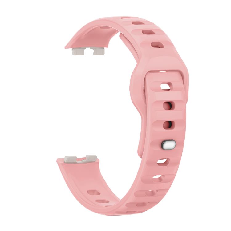 For Huawei Band 10 / 10 NFC Solid Color Metal Reverse Buckle Wave Silicone Watch Band