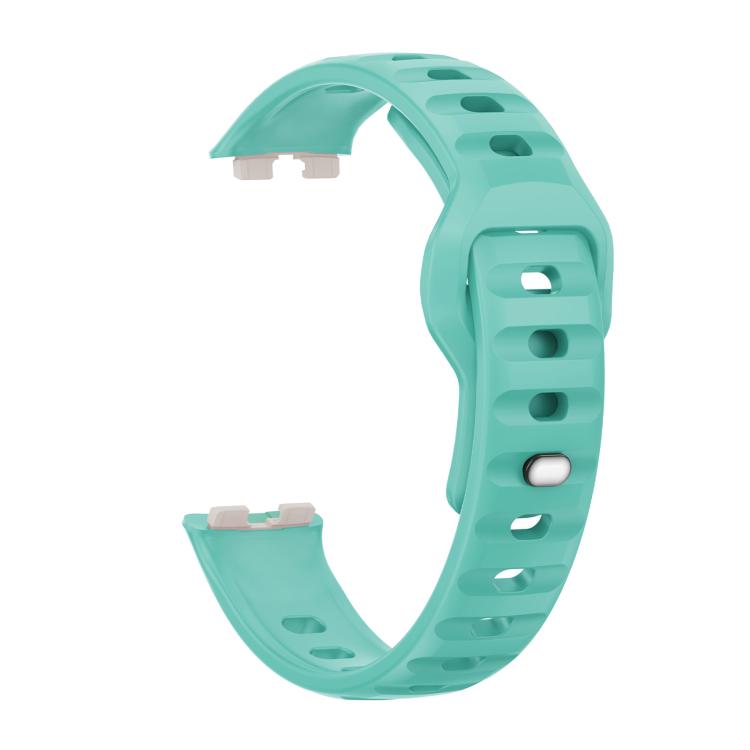 For Huawei Band 10 / 10 NFC Solid Color Metal Reverse Buckle Wave Silicone Watch Band