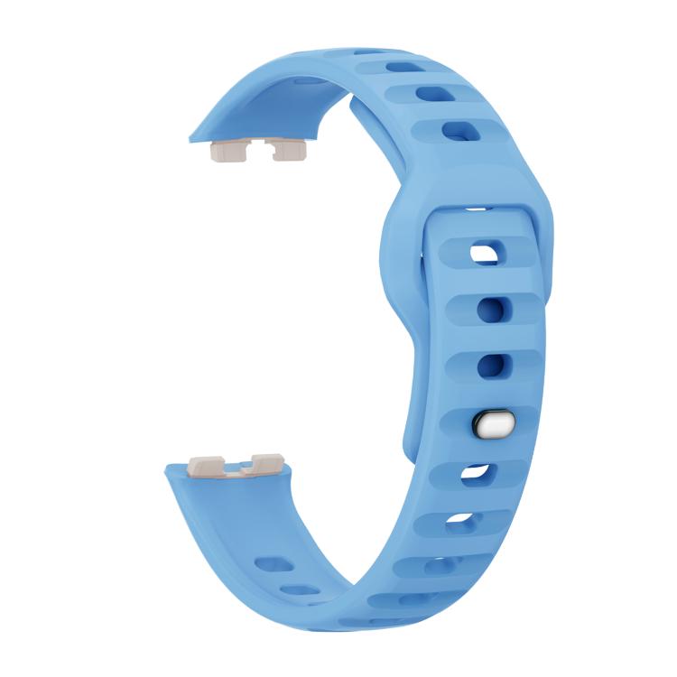 For Huawei Band 10 / 10 NFC Solid Color Metal Reverse Buckle Wave Silicone Watch Band