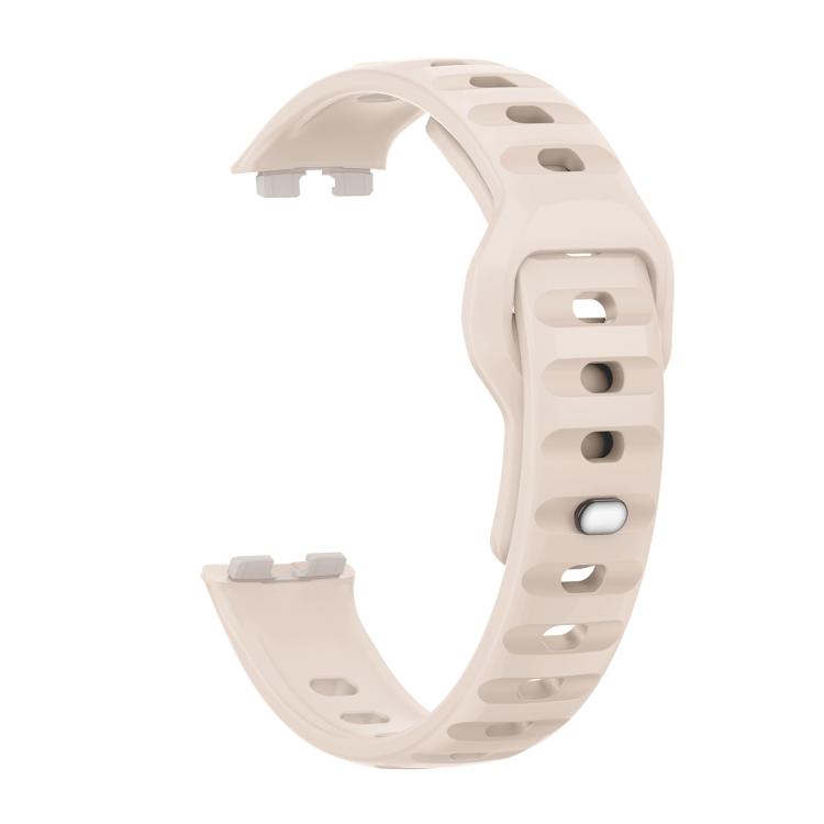 For Huawei Band 10 / 10 NFC Solid Color Metal Reverse Buckle Wave Silicone Watch Band