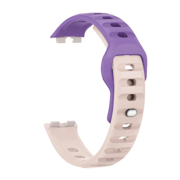 For Huawei Band 10 / 10 NFC Solid Color Metal Reverse Buckle Wave Silicone Watch Band