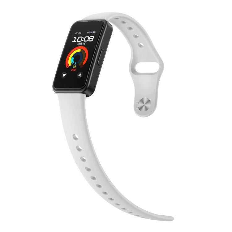 For Huawei Band 10 / 10 NFC Solid Color Metal Reverse Buckle Flat Silicone Watch Band