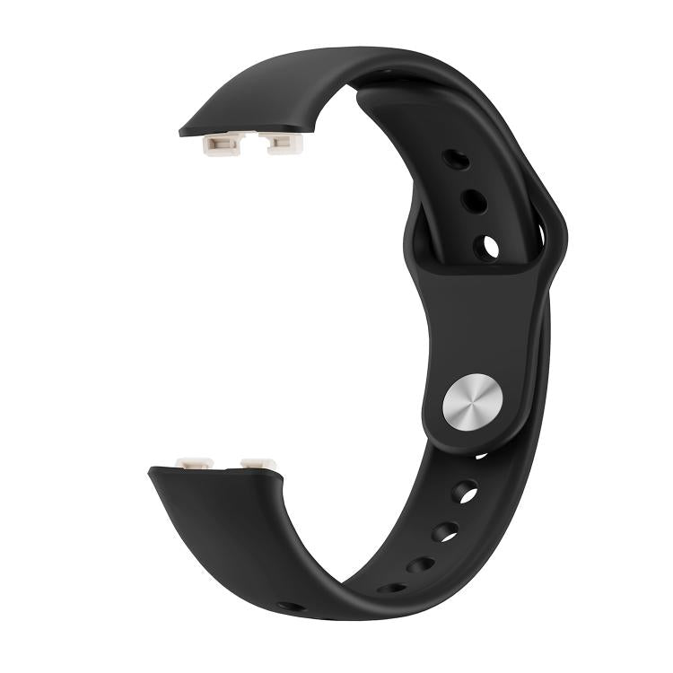 For Huawei Band 10 / 10 NFC Solid Color Metal Reverse Buckle Flat Silicone Watch Band