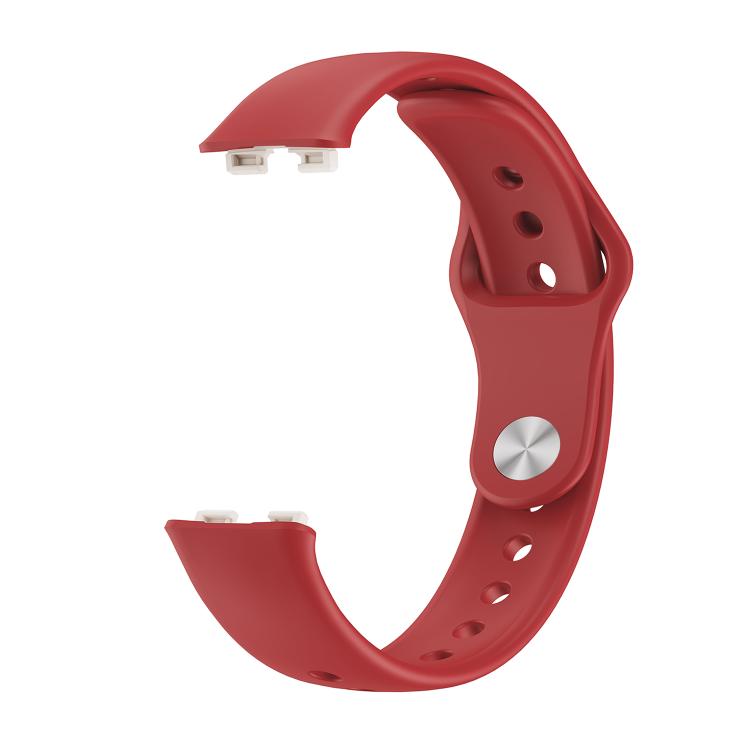 For Huawei Band 10 / 10 NFC Solid Color Metal Reverse Buckle Flat Silicone Watch Band
