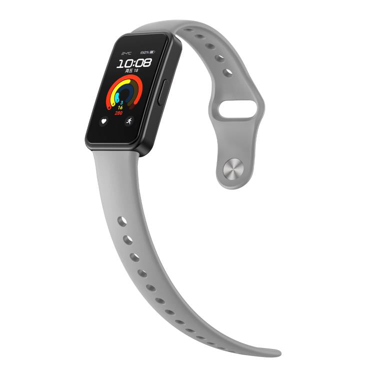 For Huawei Band 10 / 10 NFC Solid Color Metal Reverse Buckle Flat Silicone Watch Band