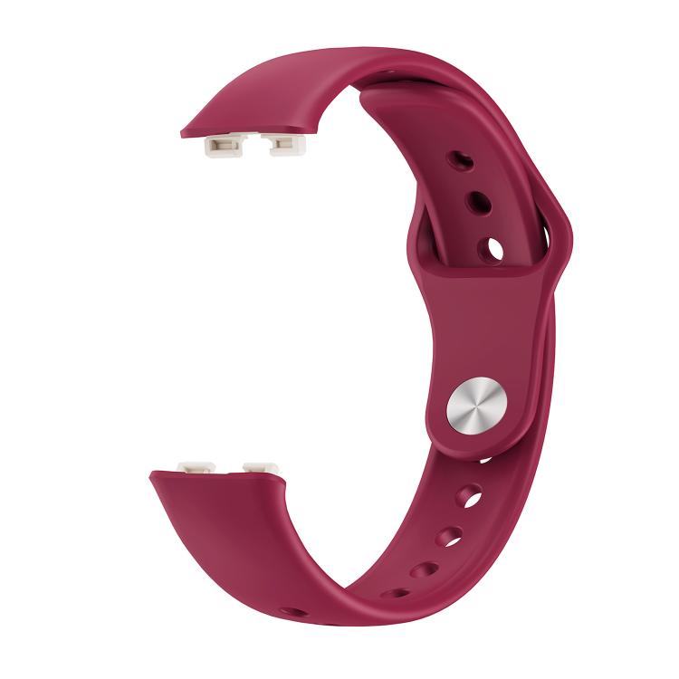 For Huawei Band 10 / 10 NFC Solid Color Metal Reverse Buckle Flat Silicone Watch Band