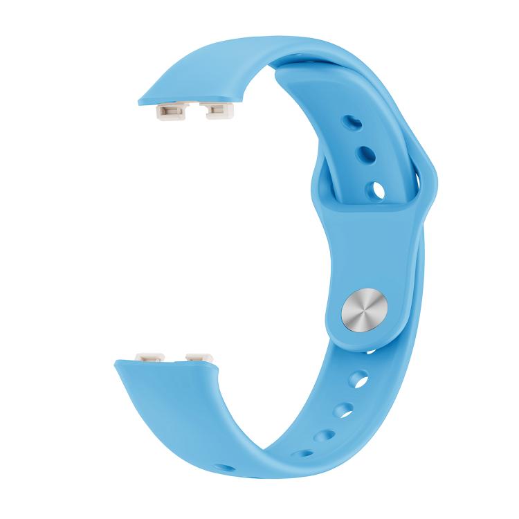 For Huawei Band 10 / 10 NFC Solid Color Metal Reverse Buckle Flat Silicone Watch Band