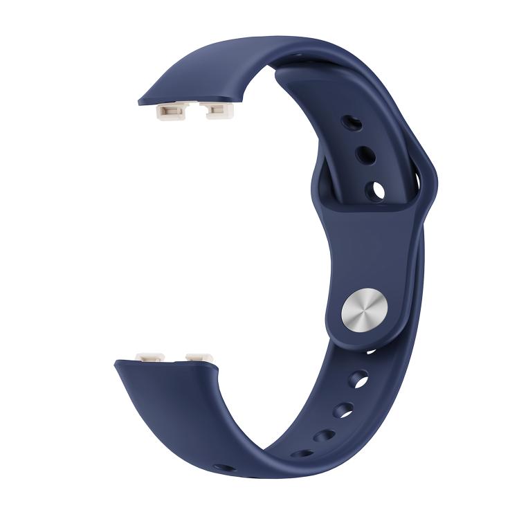 For Huawei Band 10 / 10 NFC Solid Color Metal Reverse Buckle Flat Silicone Watch Band