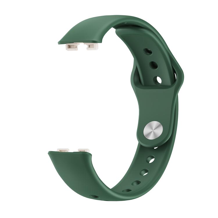 For Huawei Band 10 / 10 NFC Solid Color Metal Reverse Buckle Flat Silicone Watch Band