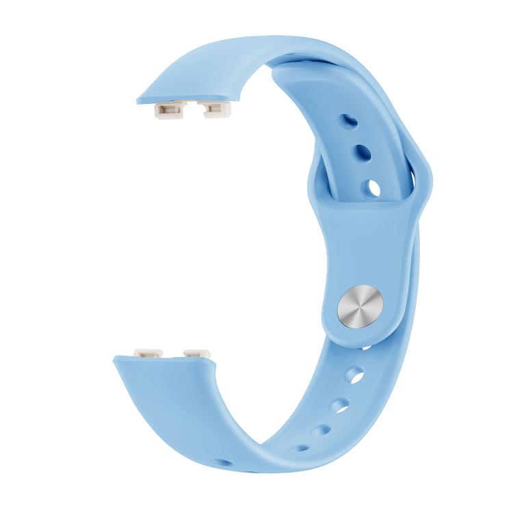 For Huawei Band 10 / 10 NFC Solid Color Metal Reverse Buckle Flat Silicone Watch Band