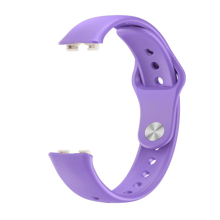 For Huawei Band 10 / 10 NFC Solid Color Metal Reverse Buckle Flat Silicone Watch Band