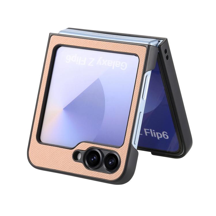 For Samsung Galaxy Z Flip3 5G Twill Fabric Leather Skin Magnetic Back Phone Case