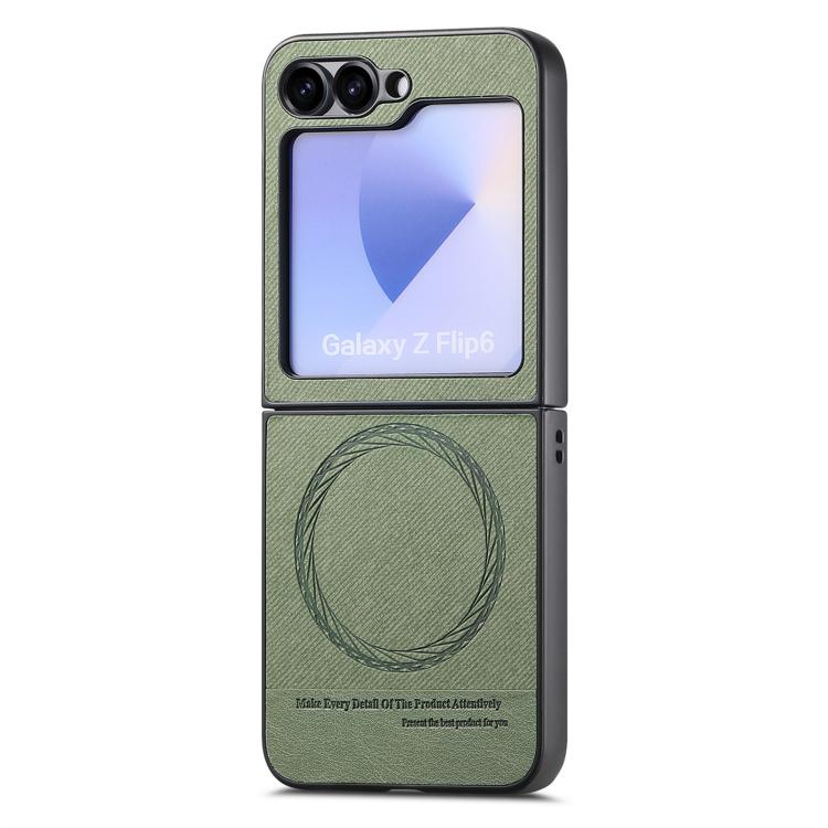 For Samsung Galaxy Z Flip3 5G Twill Fabric Leather Skin Magnetic Back Phone Case