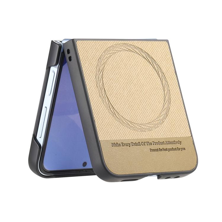 For Samsung Galaxy Z Flip3 5G Twill Fabric Leather Skin Magnetic Back Phone Case