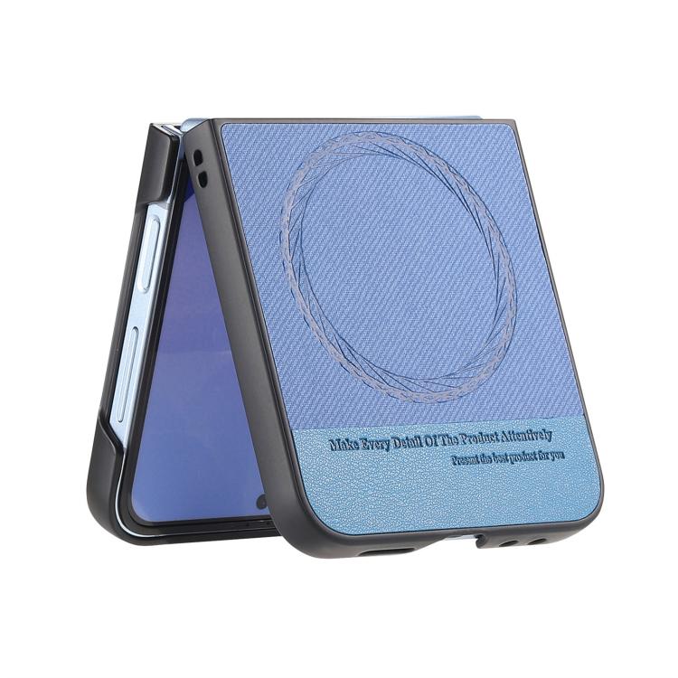 For Samsung Galaxy Z Flip3 5G Twill Fabric Leather Skin Magnetic Back Phone Case