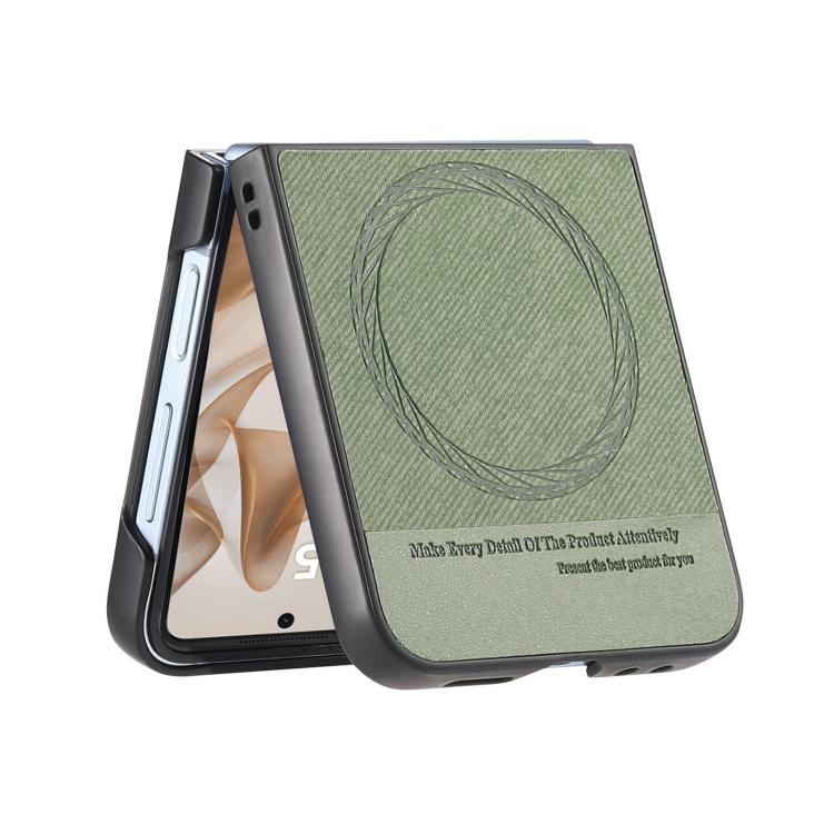 For Samsung Galaxy Z Flip7 5G Twill Fabric Leather Skin Magnetic Back Phone Case