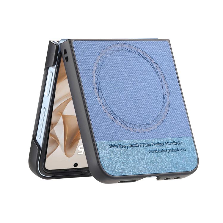 For Samsung Galaxy Z Flip7 5G Twill Fabric Leather Skin Magnetic Back Phone Case