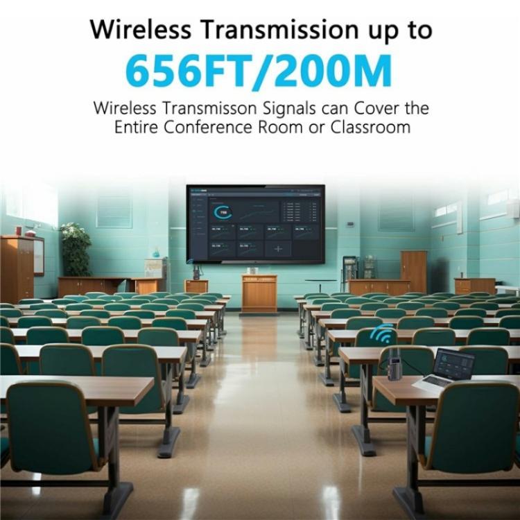 VRRIIS 097 4K HD Video HDMI Wireless Extender Kit Audio Video Wireless Transmitter Receiver, Plug:UK Plug