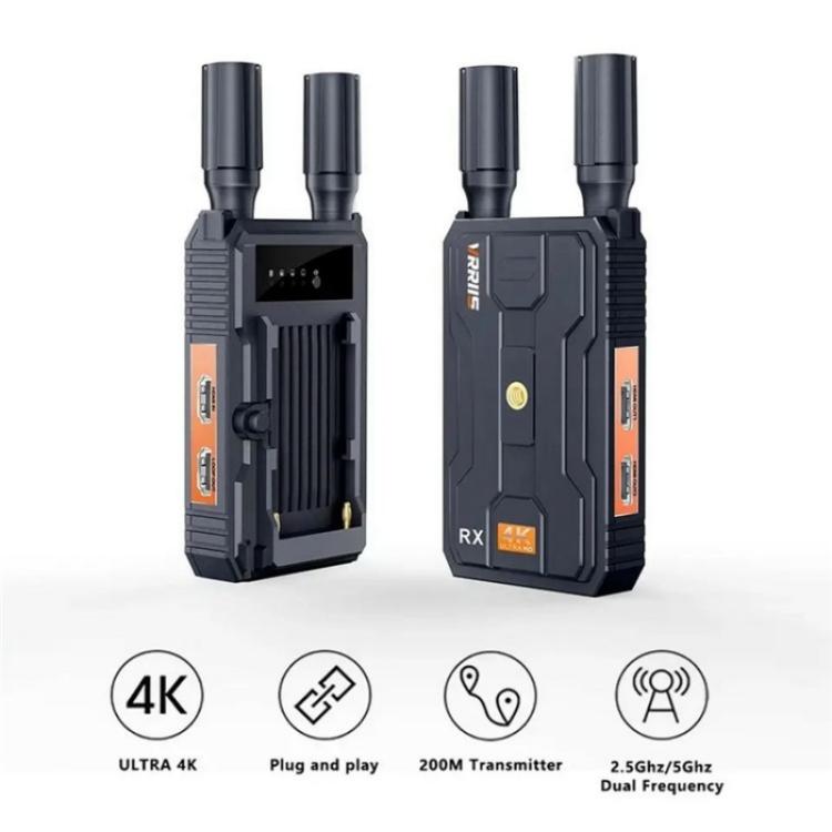 VRRIIS 097 4K HD Video HDMI Wireless Extender Kit Audio Video Wireless Transmitter Receiver, Plug:EU Plug