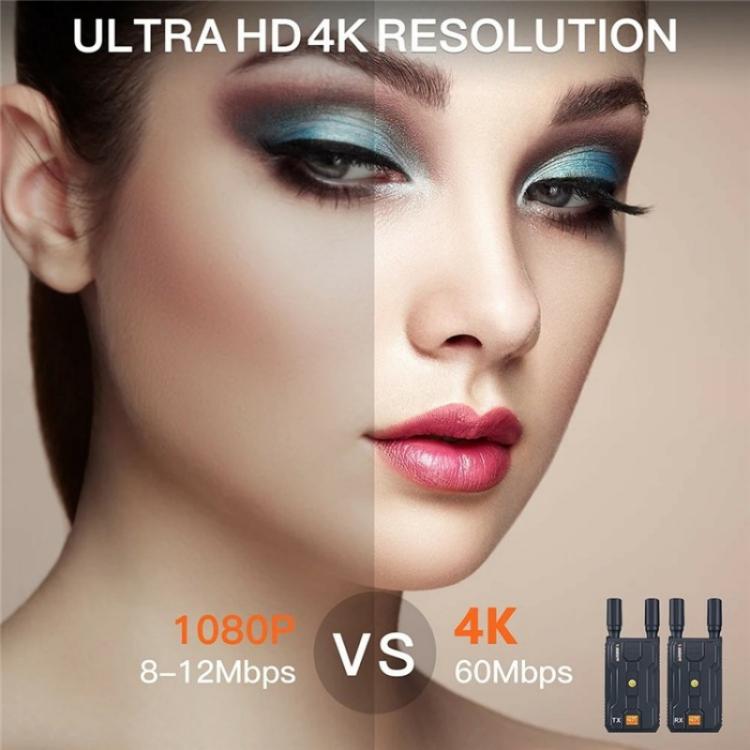 VRRIIS 097 4K HD Video HDMI Wireless Extender Kit Audio Video Wireless Transmitter Receiver, Plug:EU Plug