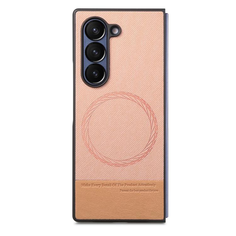 For Samsung Galaxy Z Fold6 Twill Fabric Leather Skin Magnetic Back Phone Case