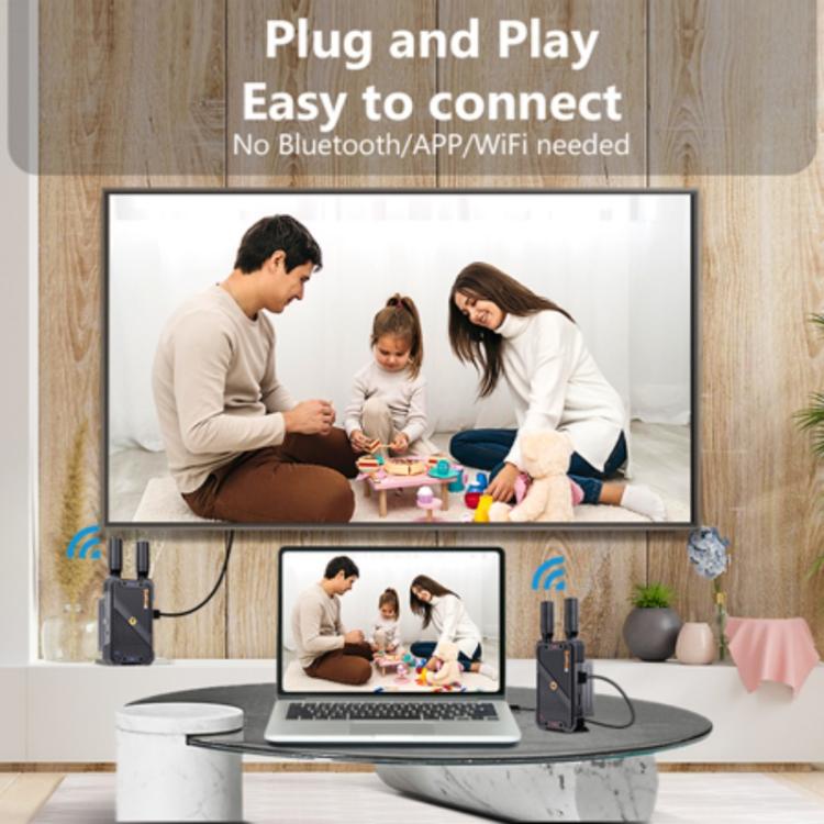 BOVBOX 082 1080P H.265 Low Latency 400m Transmitter Receiver HDMI Wireless Extender, Plug:US Plug