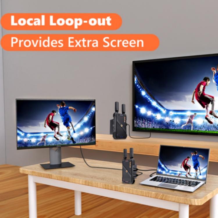 BOVBOX 082 1080P H.265 Low Latency 400m Transmitter Receiver HDMI Wireless Extender, Plug:US Plug