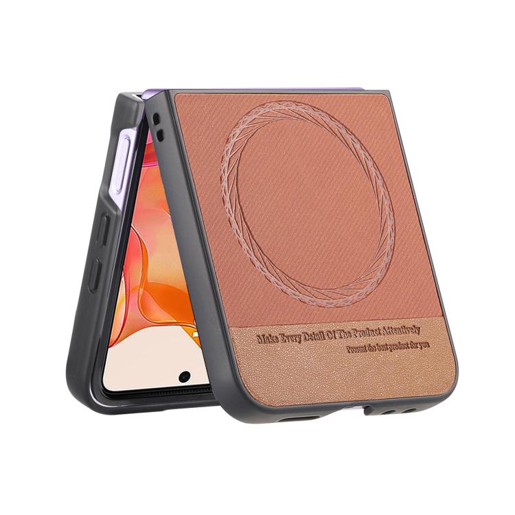 For Motorola Razr 40 Twill Fabric Leather Skin Magnetic Back Phone Case