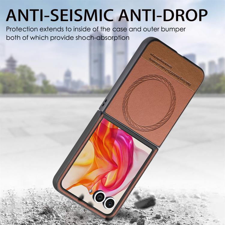 For Motorola Razr 40 Twill Fabric Leather Skin Magnetic Back Phone Case