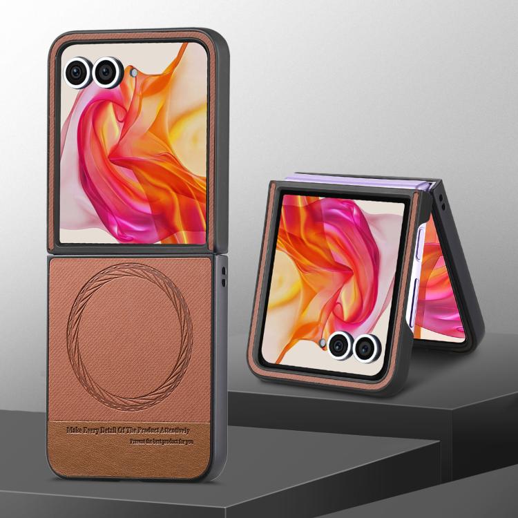 For Motorola Razr 40 Twill Fabric Leather Skin Magnetic Back Phone Case