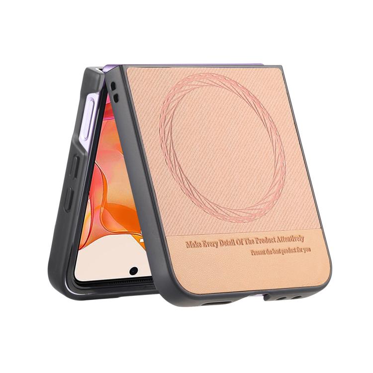 For Motorola Razr 40 Twill Fabric Leather Skin Magnetic Back Phone Case