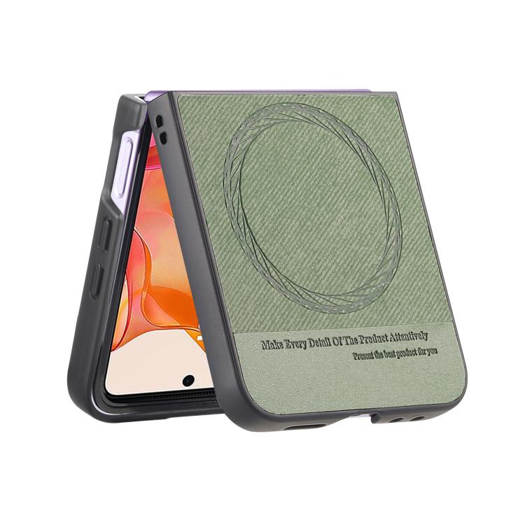 For Motorola Razr 40 Twill Fabric Leather Skin Magnetic Back Phone Case