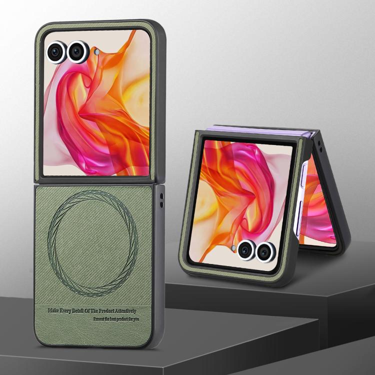 For Motorola Razr 40 Twill Fabric Leather Skin Magnetic Back Phone Case