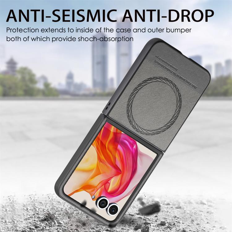 For Motorola Razr 40 Twill Fabric Leather Skin Magnetic Back Phone Case