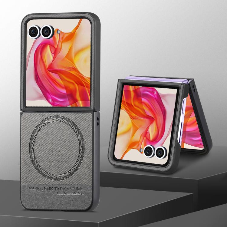 For Motorola Razr 40 Twill Fabric Leather Skin Magnetic Back Phone Case