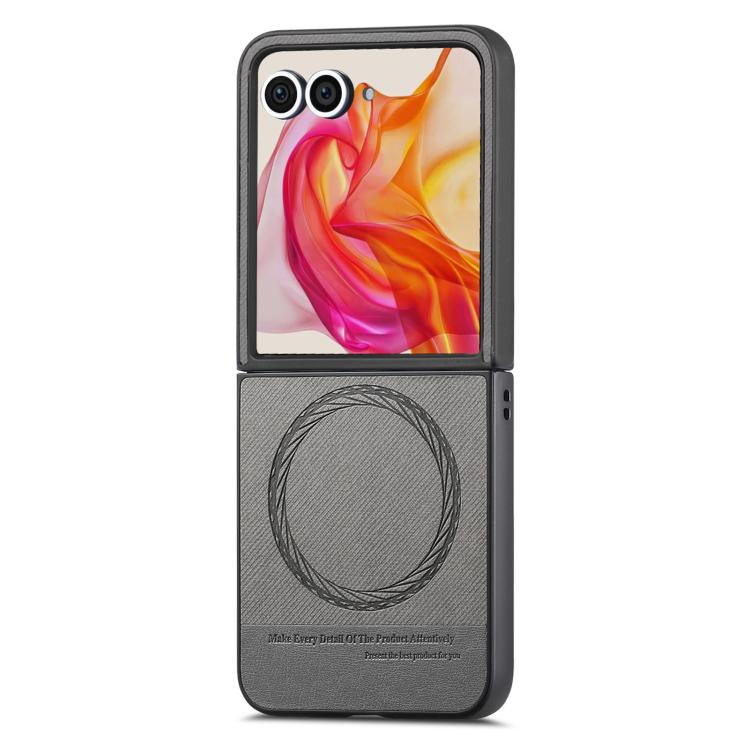 For Motorola Razr 40 Ultra Twill Fabric Leather Skin Magnetic Back Phone Case