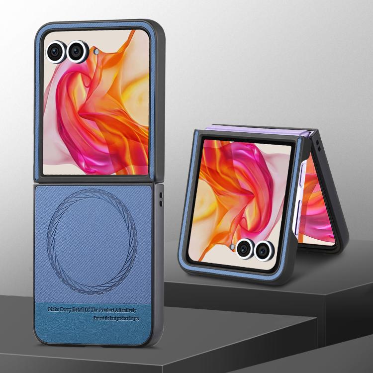 For Motorola Razr 40 Ultra Twill Fabric Leather Skin Magnetic Back Phone Case