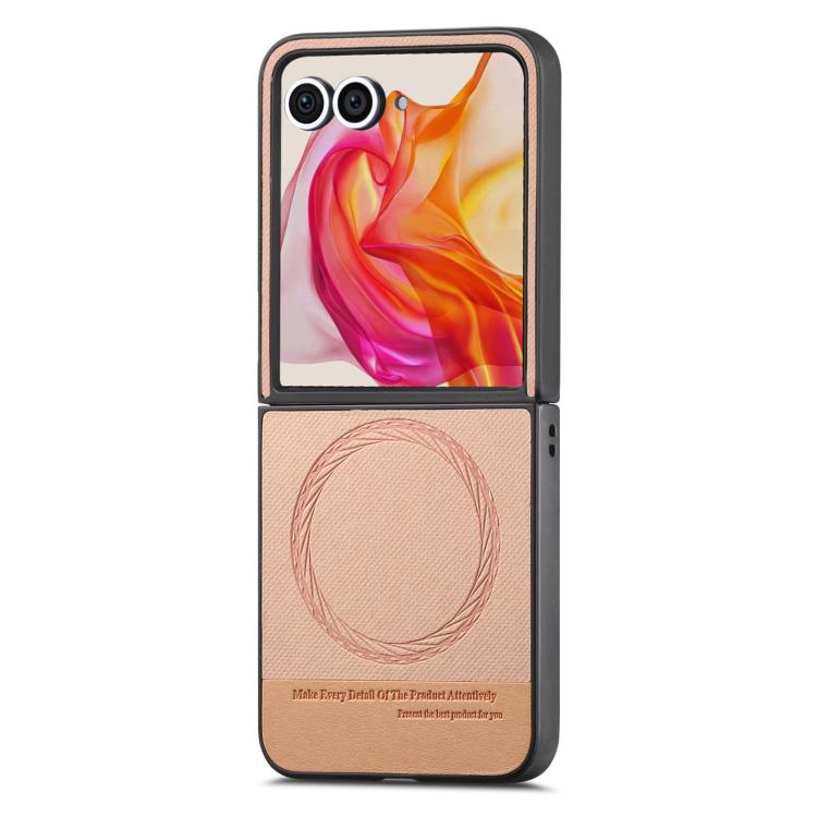 For Motorola Razr 50 Twill Fabric Leather Skin Magnetic Back Phone Case